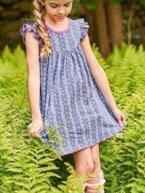 Matilda Jane Brand Girl's size 6 Playtime Pearl Dress Choose Your Own Path Blue